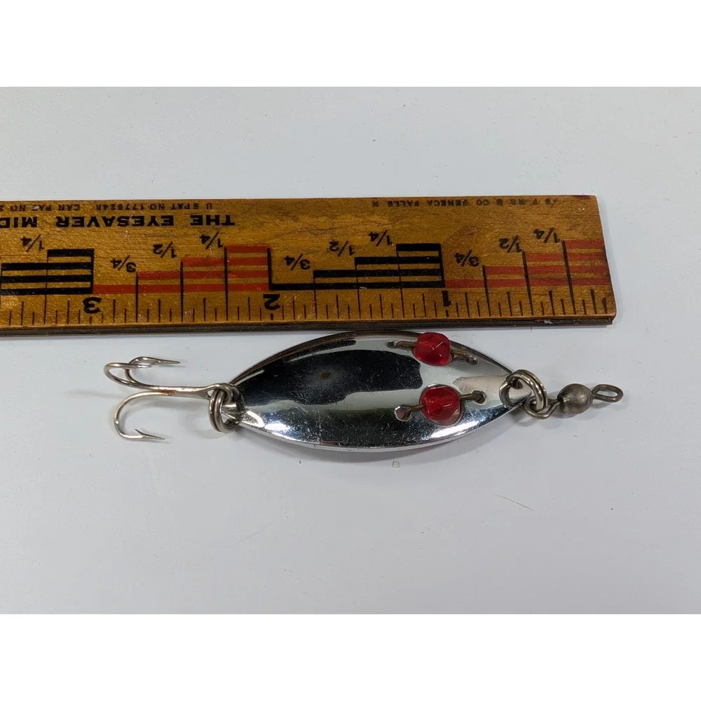 Vintage‎ Red Eye Wiggler Sliver Spinning Lure, Hofschneider Co.